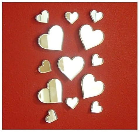 MEYA Heart Small Mirror StickerDIY Craft Scrapbooking Accessory Mirror StickerAcrylic Hearts Mirror DecalMurals50PCSlot - Image 2