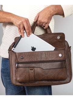 Jeep Jeep Leather Laptop Briefcase Messenger Bag for Men (Brown)  - Image 4