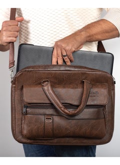 Jeep Jeep Leather Laptop Briefcase Messenger Bag for Men (Brown)  - Image 2
