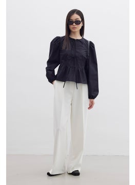 Manuka Tied Premium Blouse Black  - Image 2
