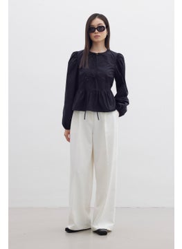 Manuka Tied Premium Blouse Black  - Image 5