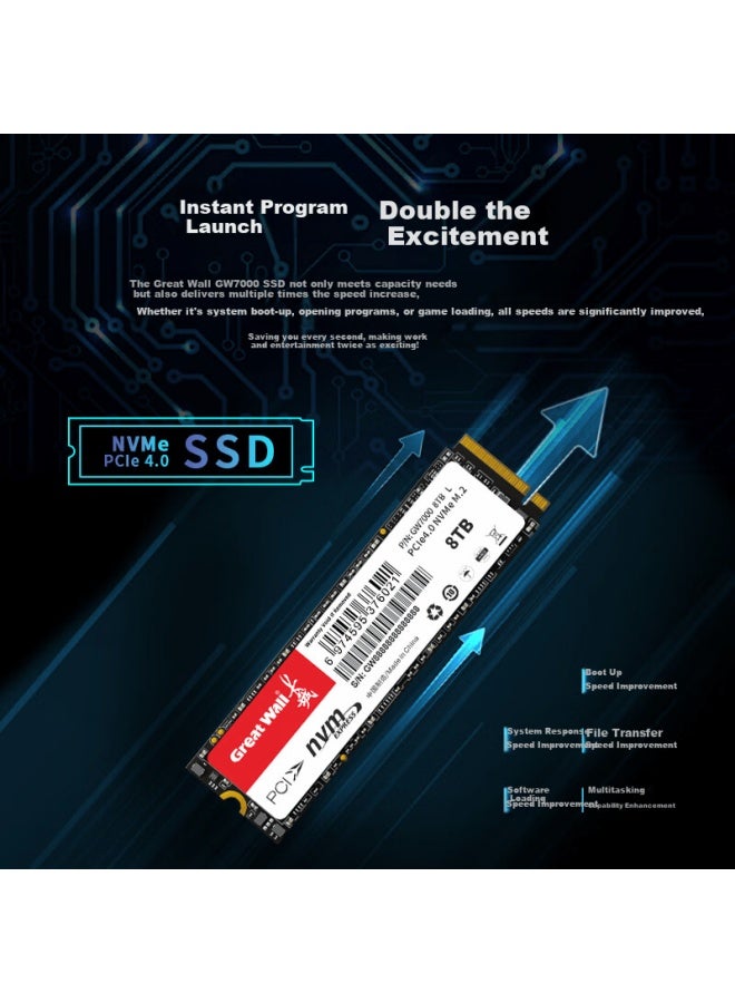 Great Wall 8tb Ssd Solid State Drive M.2 Nvme Pcie4.0x4 7000mb/s High Capacity Storage - Image 3