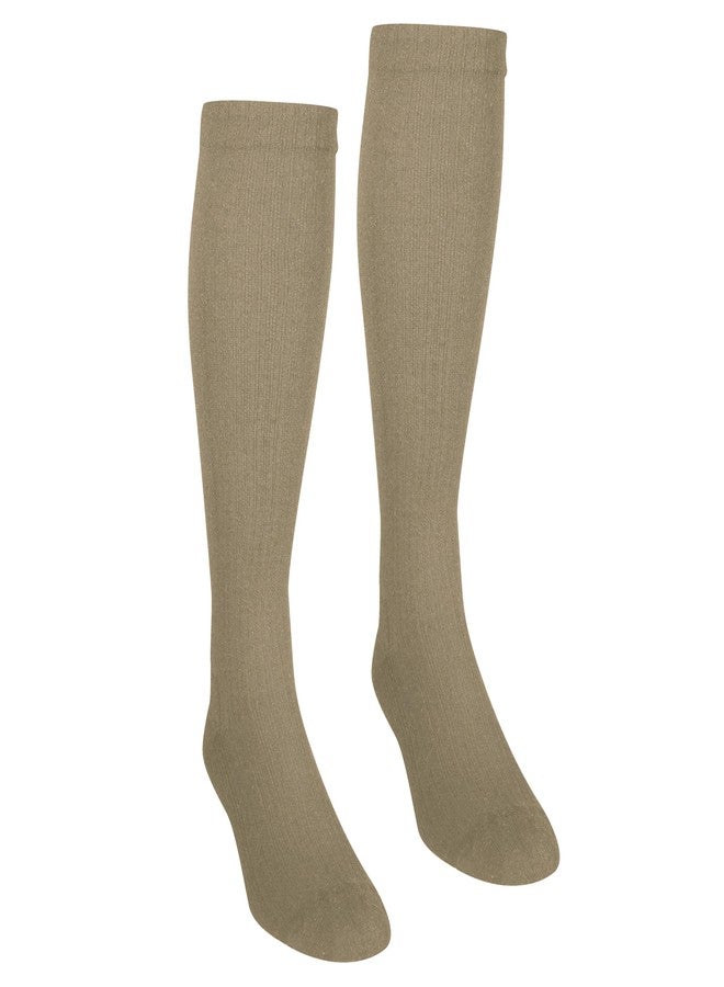 NuVein Women's Compression Socks, 15-20 mmHg Support, Casual Cushion Foot Style, Knee High, Closed Toe, Tan, X-Large - Image 3