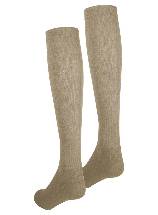 NuVein Women's Compression Socks, 15-20 mmHg Support, Casual Cushion Foot Style, Knee High, Closed Toe, Tan, X-Large - Image 4
