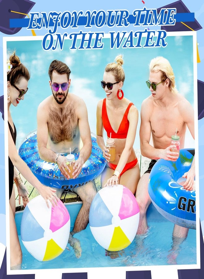 ShinyRelief 2 Pcs Graduation Swimming Ring 36 Inch Graduation Pool Float Congrats Grad Swim Tube Class of 2026 Party Favors Inflatable Grad Pool Float Ring for Beach Party Decoration(Blue) - Image 4