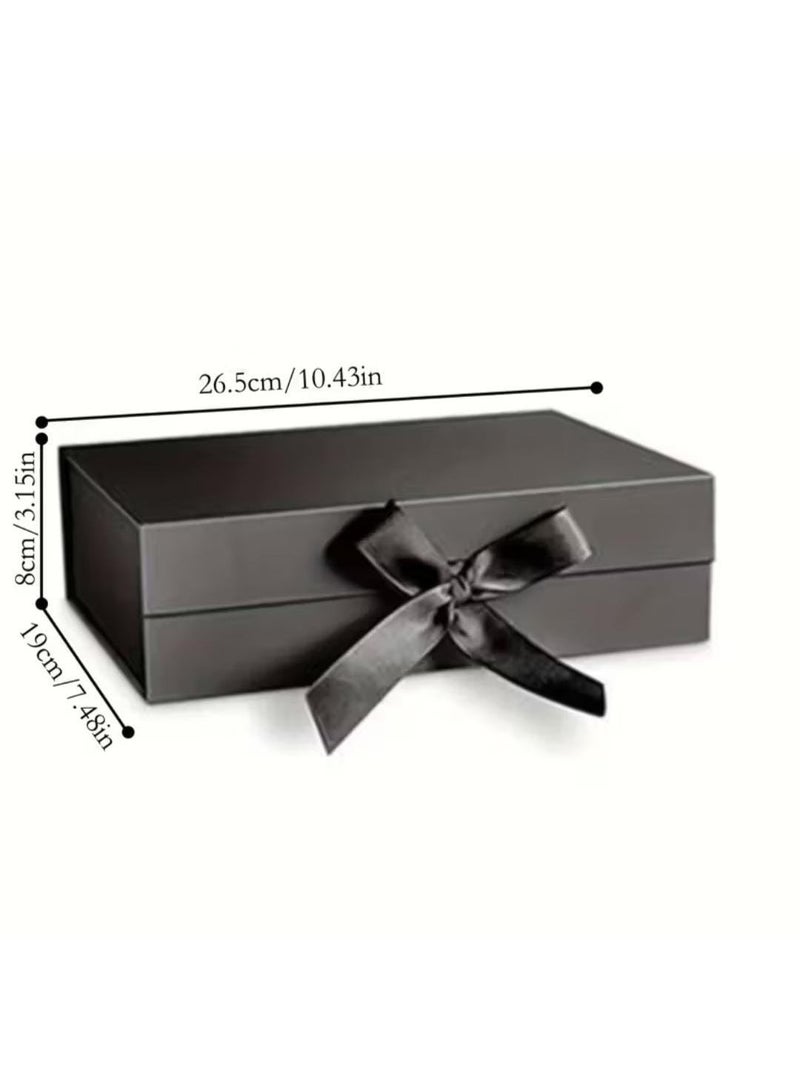 KRONFOL 1pcs Elegant  Gift Box , Black, with Ribbon, for Wedding, Christmas, Valentine's Day, Mother's Day, New Year, Bridesmaid Gifts, Party Supplies, Paper Material - Image 3