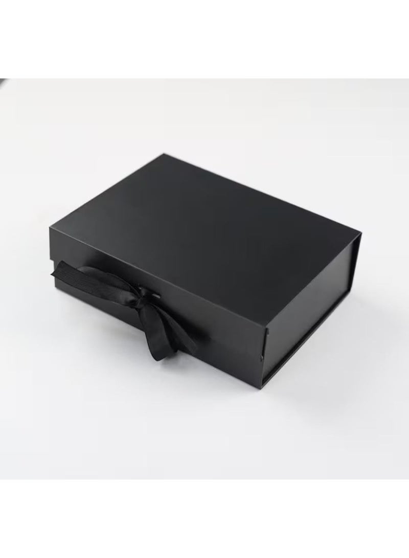 KRONFOL 1pcs Elegant  Gift Box , Black, with Ribbon, for Wedding, Christmas, Valentine's Day, Mother's Day, New Year, Bridesmaid Gifts, Party Supplies, Paper Material - Image 1
