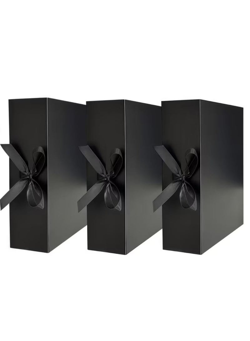 KRONFOL 1pcs Elegant  Gift Box , Black, with Ribbon, for Wedding, Christmas, Valentine's Day, Mother's Day, New Year, Bridesmaid Gifts, Party Supplies, Paper Material - Image 2