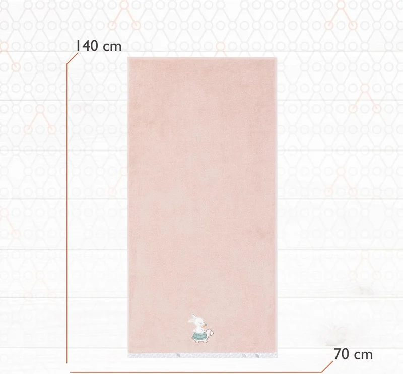 جينزبيبي منشفة استحمام أطفال بتطريز هيرو أرنب (70x140)