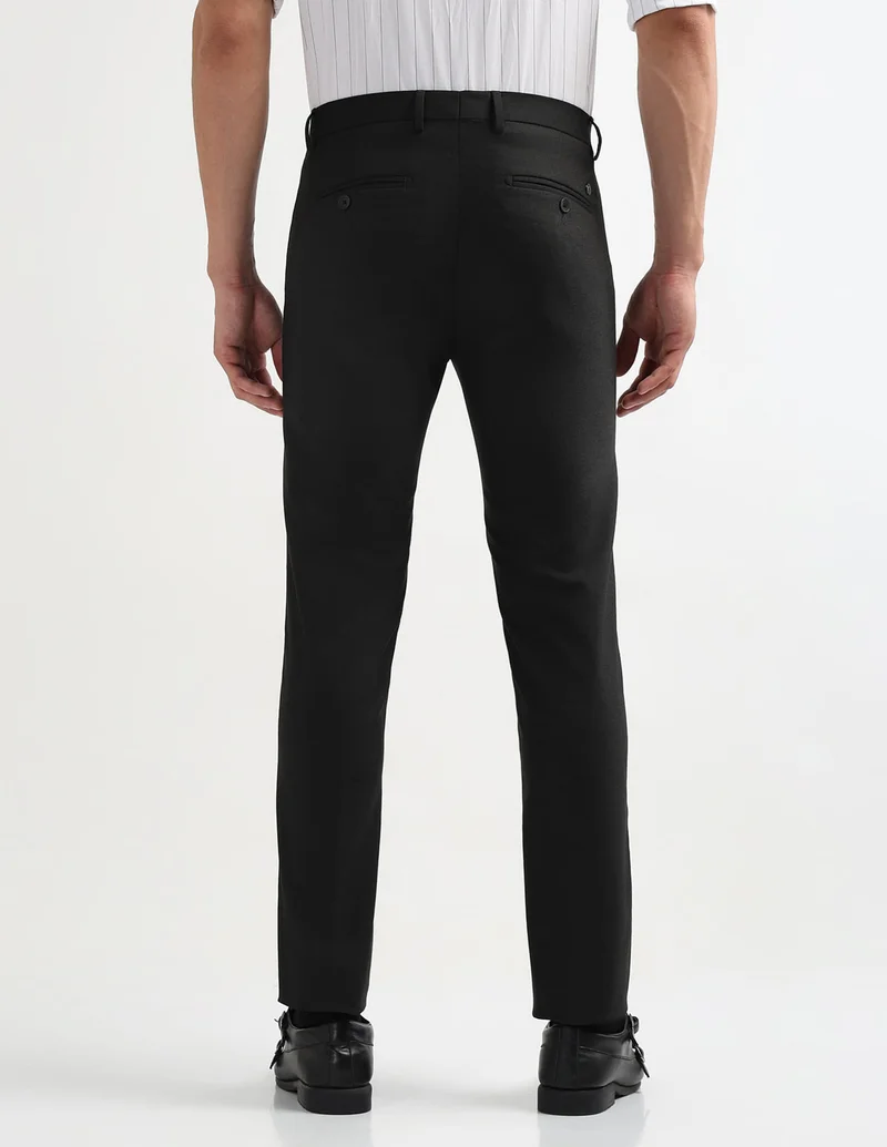 Arrow Dark Grey Heathered Super Slim Fit Trousers for Men | Best Price UAE