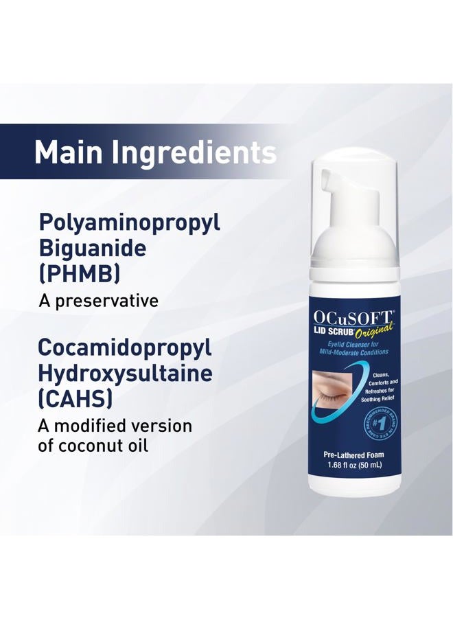 OCuSOFT Original Foaming Eyelid Cleanser - Mild Instant Foam to Remove Oil, Dust, Pollen & Makeup - 1.68 fl oz - Image 3