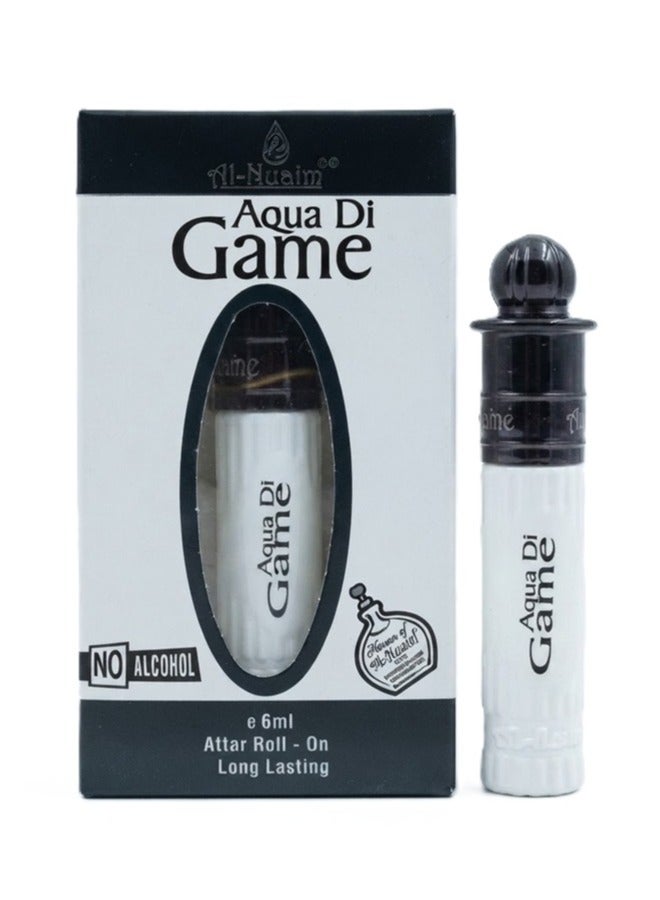 Al Nuaim Al-Nuaim Aqua Di Game Attar Roll On Perfume Oil 6ml | Alcohol Free Concentrated Ittar for Men & Women | Long Lasting Premium Fresh Aquatic Arabic Fragrance | Pocket Size Roll-On Attar - Image 1