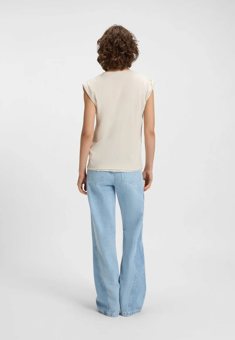 BOSS Cotton-jersey top with crystal logo