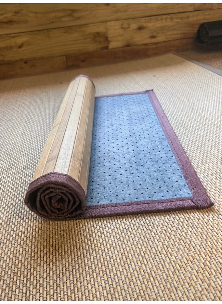 APLUS Natural Bamboo Bath Mat - Bathroom & Kitchen Mats, Bath Mat Accessories for Bathtub, Spa, Sauna Floor and Shower Door (Pile, Standard 45cm x 80cm) - Image 3