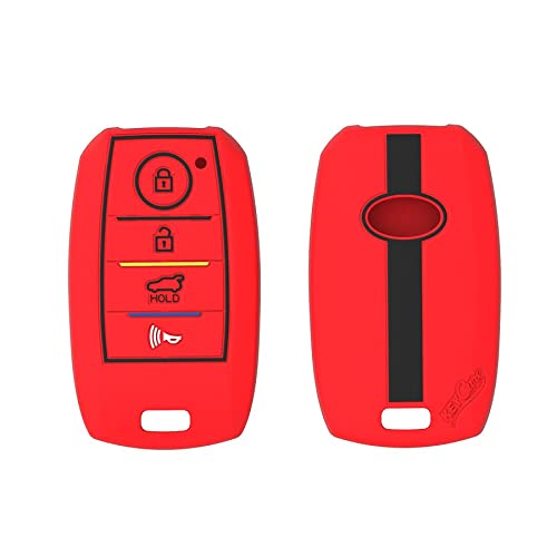 CARMATE Silicone Car Key Cover KC-49 Fit for Seltos (4 Button Smart Key)-Red - Image 4