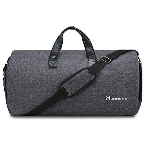 Modoker Convertible Garment Bag with Shoulder Strap, Modoker Carry on Garment Duffel Bag for Men Women - 2 in 1 Hanging Suitcase Suit Travel Bags (Black) - Image 1