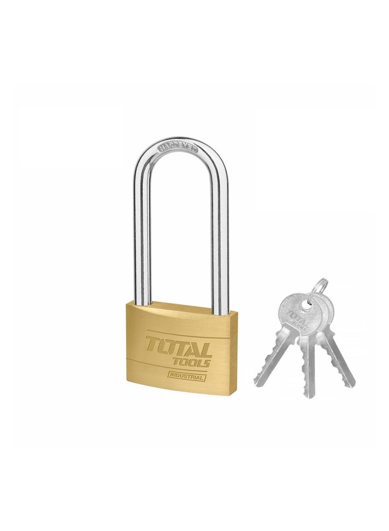 TOTAL heavy duty long shackle brass padlock 30 mm