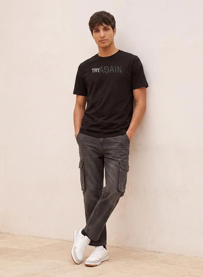 Splash FAV Basic Slim Fit Cotton Crew Neck T-shirt