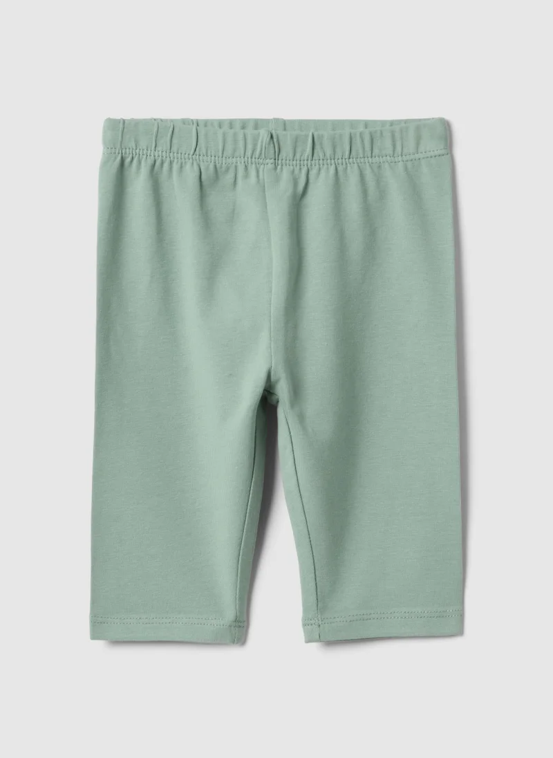 او في اس Ovs Green Stretch Cotton Leggings For Girls Skinny Fit