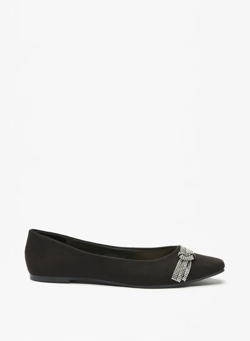 فلورا بيلا من شو إكسبرس Womens Embellished Slip On Square Toe Ballerina Shoes Ramadan Collection