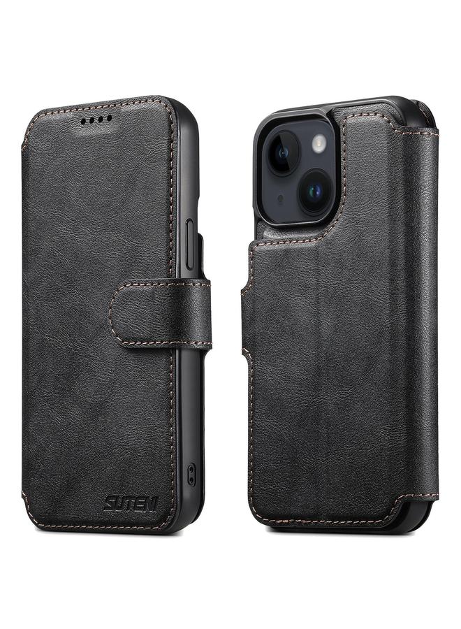 Suteni Case For iPhone 15 Q05 2-in-1 Multi-function Detachable Wallet MagSafe Phone Case - Image 1