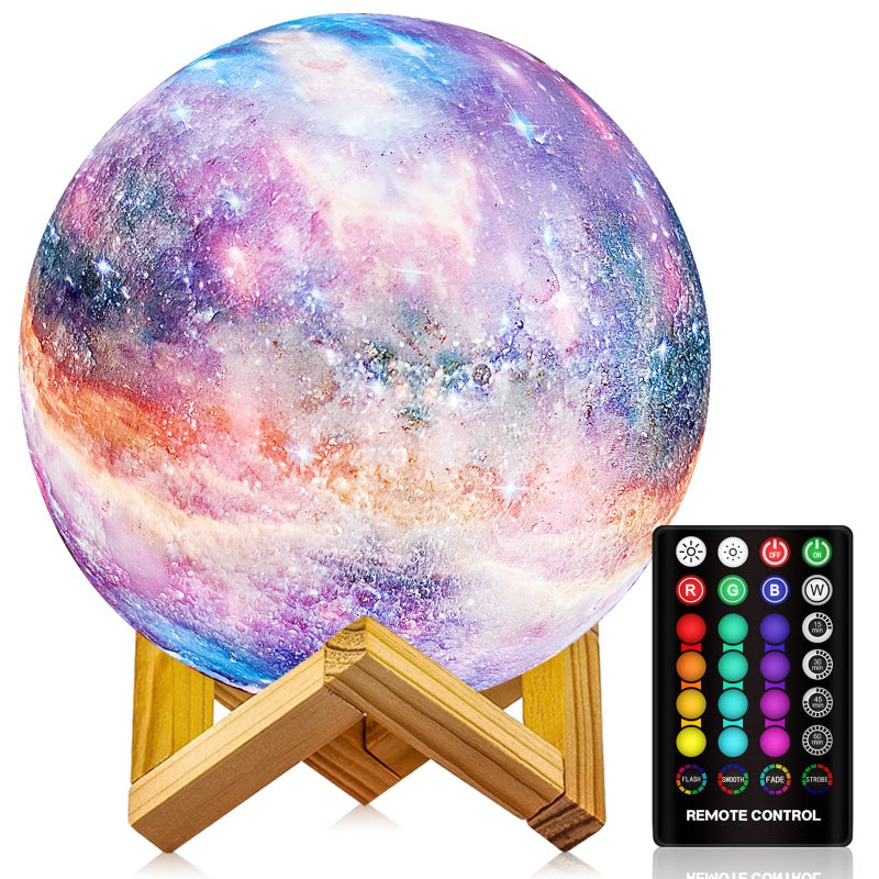 Moon Lamp Night Light 16 Colors LED Moon Light 70 inch 3D Printing Kids Light Lamp with Stand RemoteTouch Control USB Rechargeable Gift for Kids Friends Parent Birthday Christmas New Year