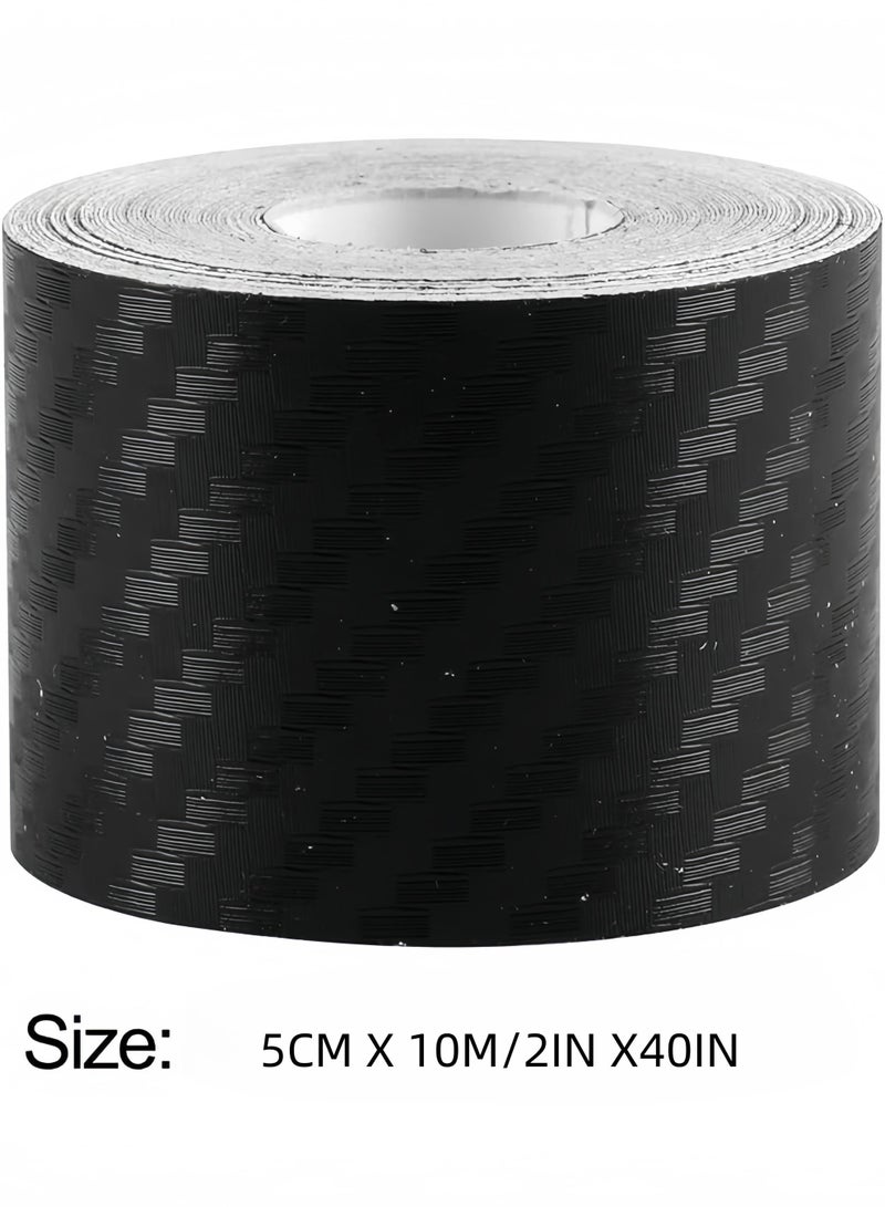 غلاف فينيل من ألياف الكربون ثلاثي الأبعاد - سيارات مصنفة للاستخدام الخارجي - 2 بوصة × 40 بوصة غطاء شريطي من ألياف الكربون الجاف باللون الأسود والكروم العالمي مقاس 2 بوصة - Image 2