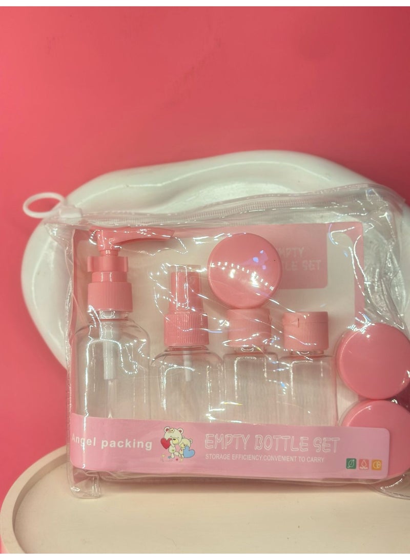 7 Pieces Luxury Refillable Travel Bottles Set Lotion Shampoo Shower Gel Empty Container for Liquid Cosmetic Packing Tool (may vary color) - Image 2