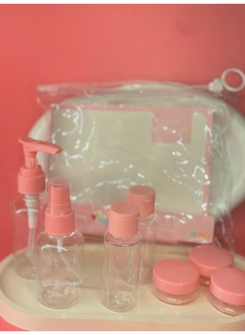 7 Pieces Luxury Refillable Travel Bottles Set Lotion Shampoo Shower Gel Empty Container for Liquid Cosmetic Packing Tool (may vary color) - Image 4