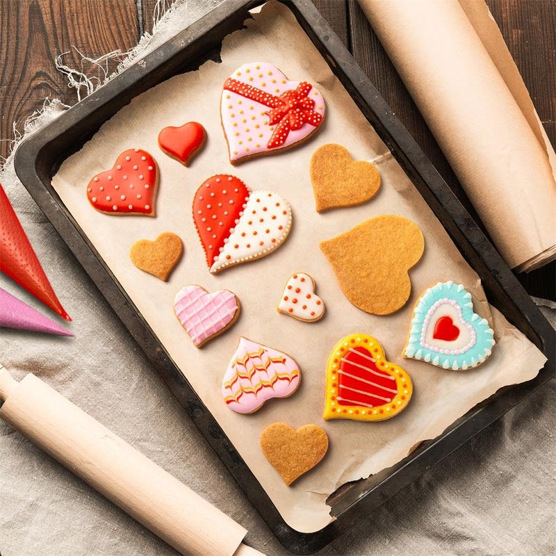 KELOFKO Heart Cookie Cutter Set - 7 Pieces Heart Cookie Cutter for Valentine's Day - Stainless Steel Small Heart Shaped Cookie Cutter for Sandwiches, Cookie, Biscuit - Image 3