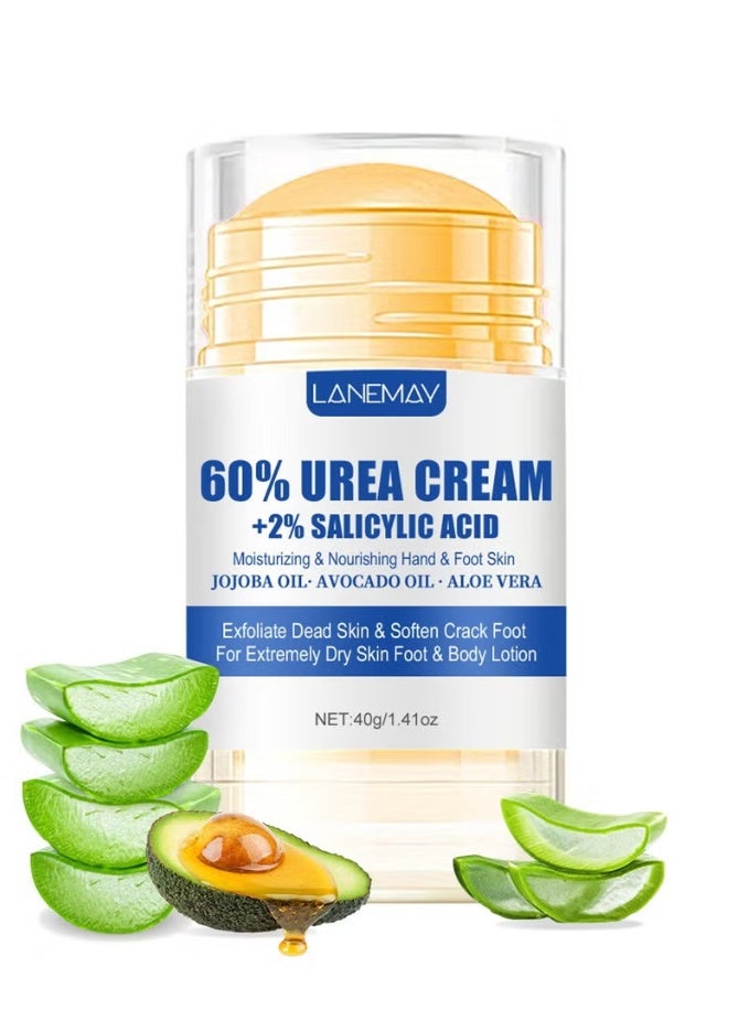 LANEMAY MULTIPLE EFFICACY Urea Cream 60 Percent for Feet Maximum Strength with 2% Salicylic Acid, Callus Remover, Dead Skin Exfoliation, Hand and Foot Cream for Dry Cracked Hands,Elbows, Feet, Heels, Knees,40g - Image 1