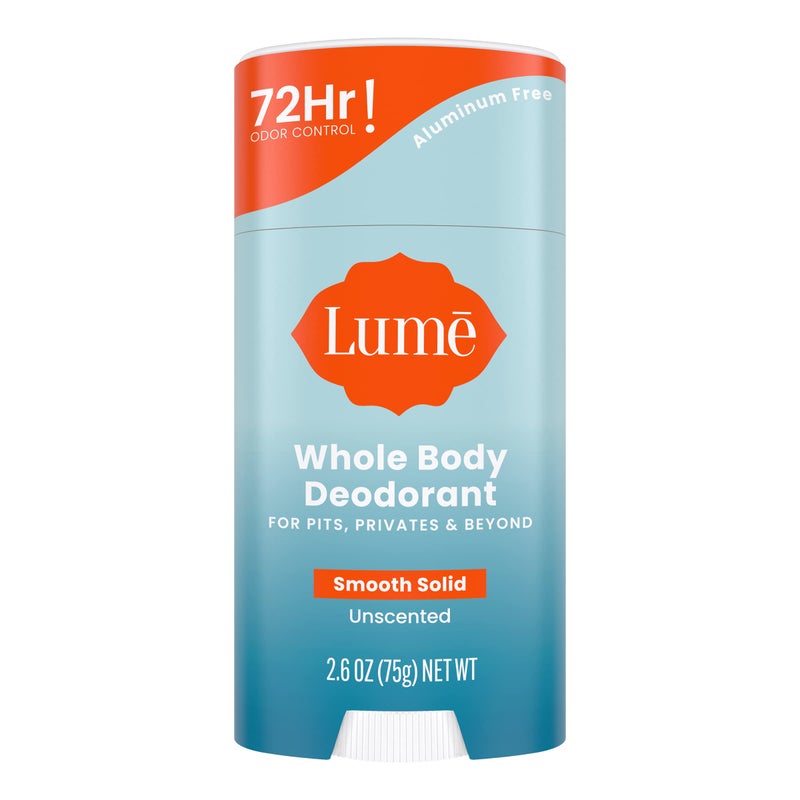 Lume Whole Body Deodorant - Smooth Solid Stick - 72 Hour Odor Control - Aluminum Free, Baking Soda Free and Skin Safe - 2.6 Ounce (Unscented) - Image 1