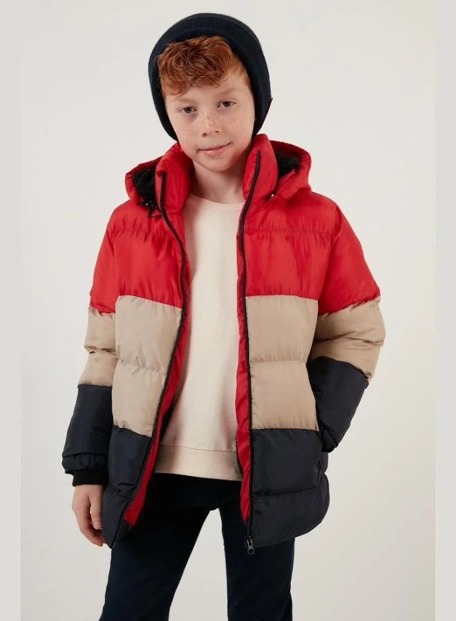 Lela  Lela Plush Lined Removable Hooded Puffer Coat Boy's COAT 57611967 for Men | Best Price UAE