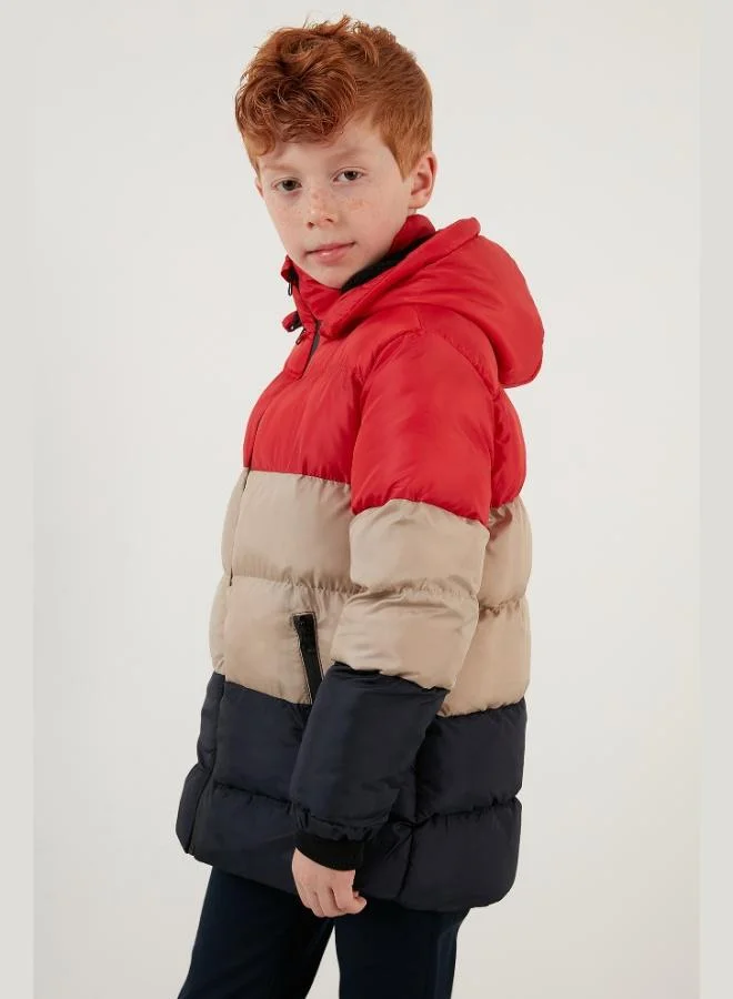 Lela  Lela Plush Lined Removable Hooded Puffer Coat Boy's COAT 57611967 for Men | Best Price UAE