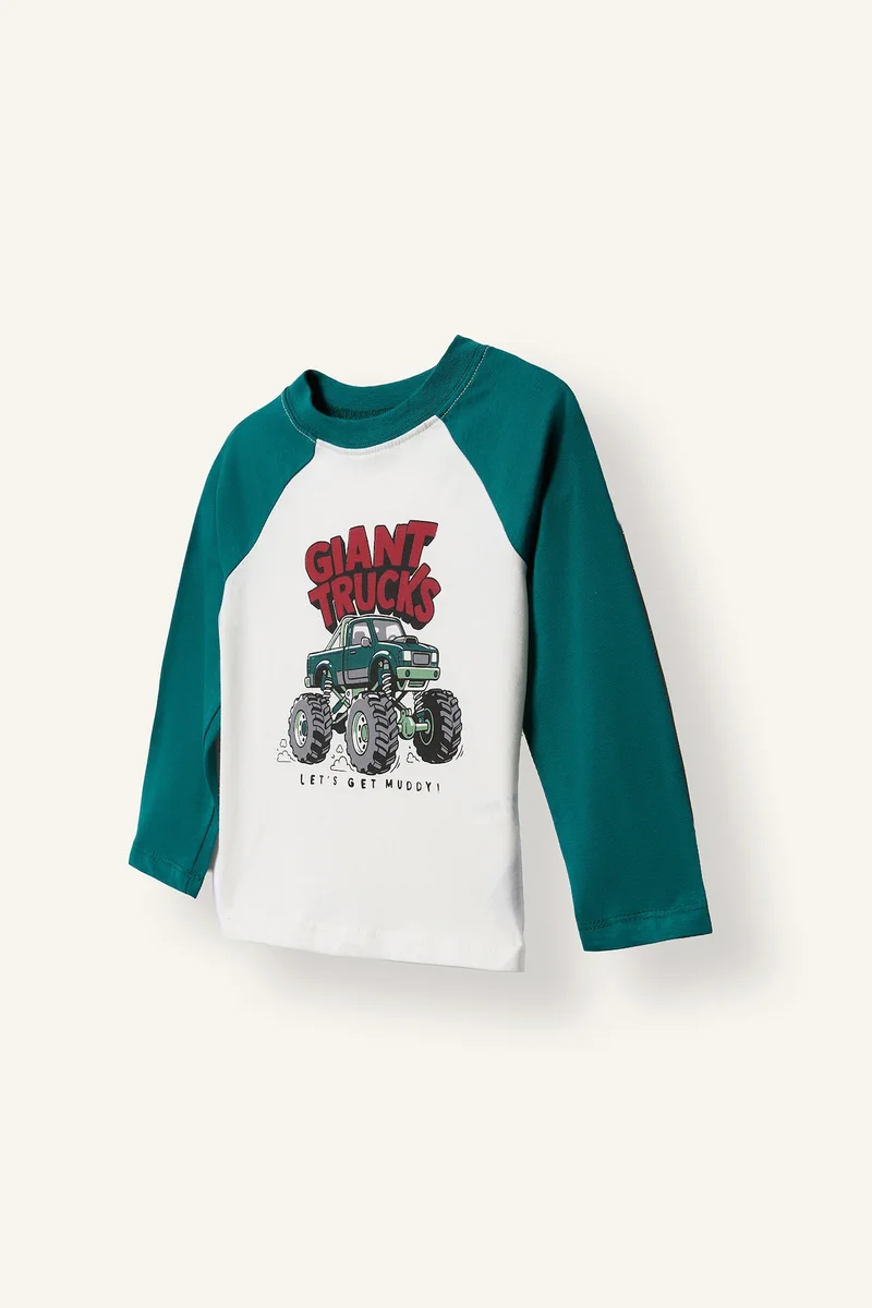 Defacto  2 piece Oversize Fit Printed Long Sleeve T-Shirt  | Best Price UAE