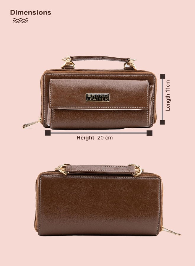 باند ليزر حقائب يد نسائية أنيقة من الجلد الطبيعي، موديل BRAND LEATHER، مناسبة للحفلات وحفلات الزفاف، حقائب يد صغيرة الحجم (خشب مصقول). - Image 2