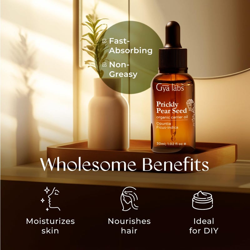 Gya Labs Prickly Pear Seed Carrier Oil - 1 Fl Oz - for Hair, Skin, Face, Scalp & Body Massage - Image 5