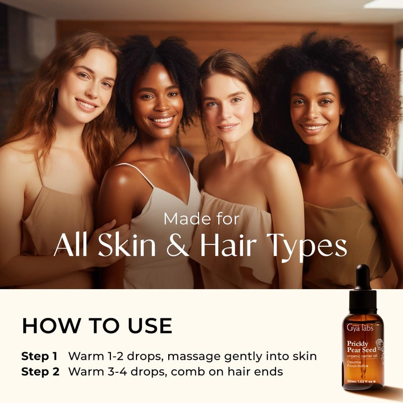 Gya Labs Prickly Pear Seed Carrier Oil - 1 Fl Oz - for Hair, Skin, Face, Scalp & Body Massage - Image 4