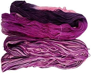 Knitsilk 100 Recycled Silk Roving and HandDyed Pure Mulberry Silk Yarn Perfect for Knitting Crocheting Weaving and More 100 gm225 Yards Tokyo Pack of 5 - Image 4