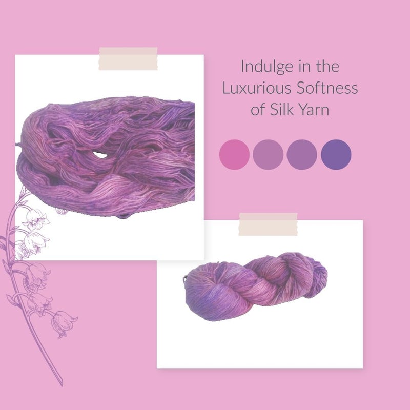 Knitsilk 100 Recycled Silk Roving and HandDyed Pure Mulberry Silk Yarn Perfect for Knitting Crocheting Weaving and More 100 gm225 Yards Tokyo Pack of 5 - Image 5