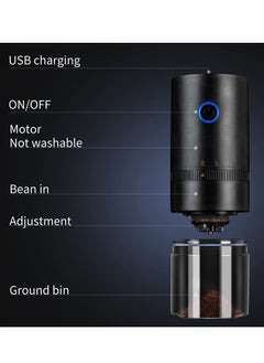 Generic Portable Electric Burr Coffee Grinder,Electric Coffee Grinder,Adjustable Coarseness Grind,with Multi-Grind Settings for French Press Espresso, USB Rechargeable Travel Coffee Maker black  - Image 5