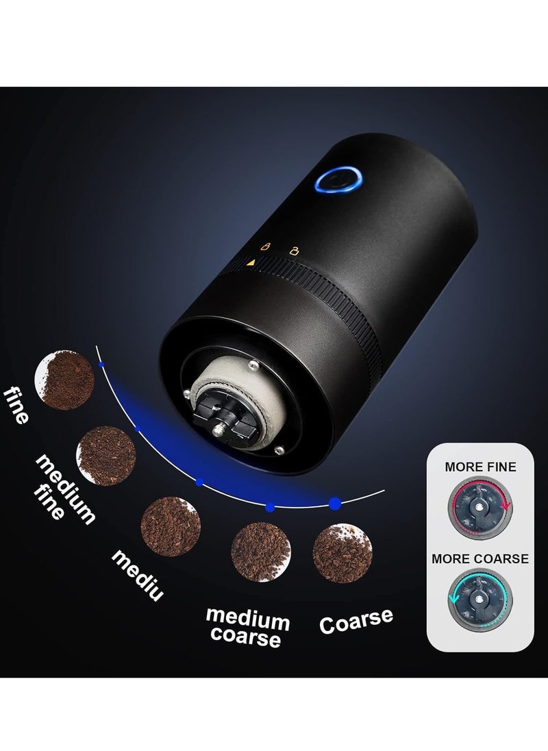 Generic - Portable Electric Burr Coffee Grinder,Electric Coffee Grinder,Adjustable Coarseness Grind,with Multi-Grind Settings for French Press Espresso, USB Rechargeable Travel Coffee Maker black - Image 1
