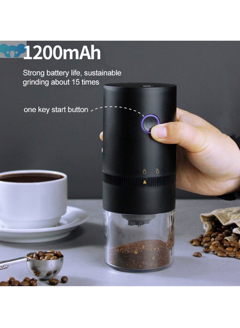 Generic - Portable Electric Burr Coffee Grinder,Electric Coffee Grinder,Adjustable Coarseness Grind,with Multi-Grind Settings for French Press Espresso, USB Rechargeable Travel Coffee Maker black - Image 1