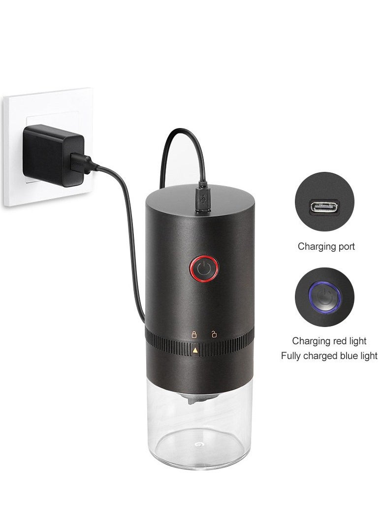 Generic - Portable Electric Burr Coffee Grinder,Electric Coffee Grinder,Adjustable Coarseness Grind,with Multi-Grind Settings for French Press Espresso, USB Rechargeable Travel Coffee Maker black - Image 1