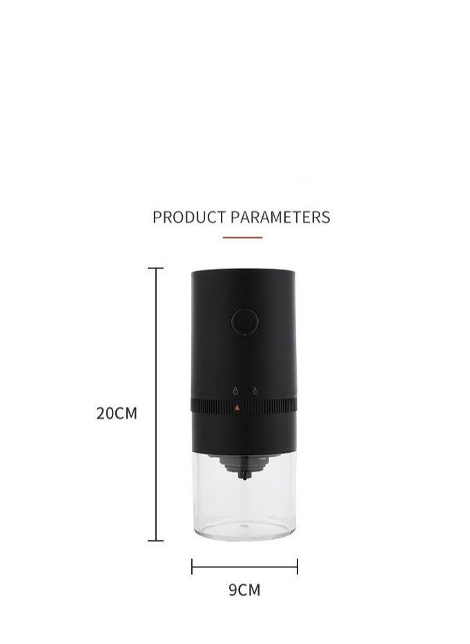 Generic - Portable Electric Burr Coffee Grinder,Electric Coffee Grinder,Adjustable Coarseness Grind,with Multi-Grind Settings for French Press Espresso, USB Rechargeable Travel Coffee Maker black - Image 1