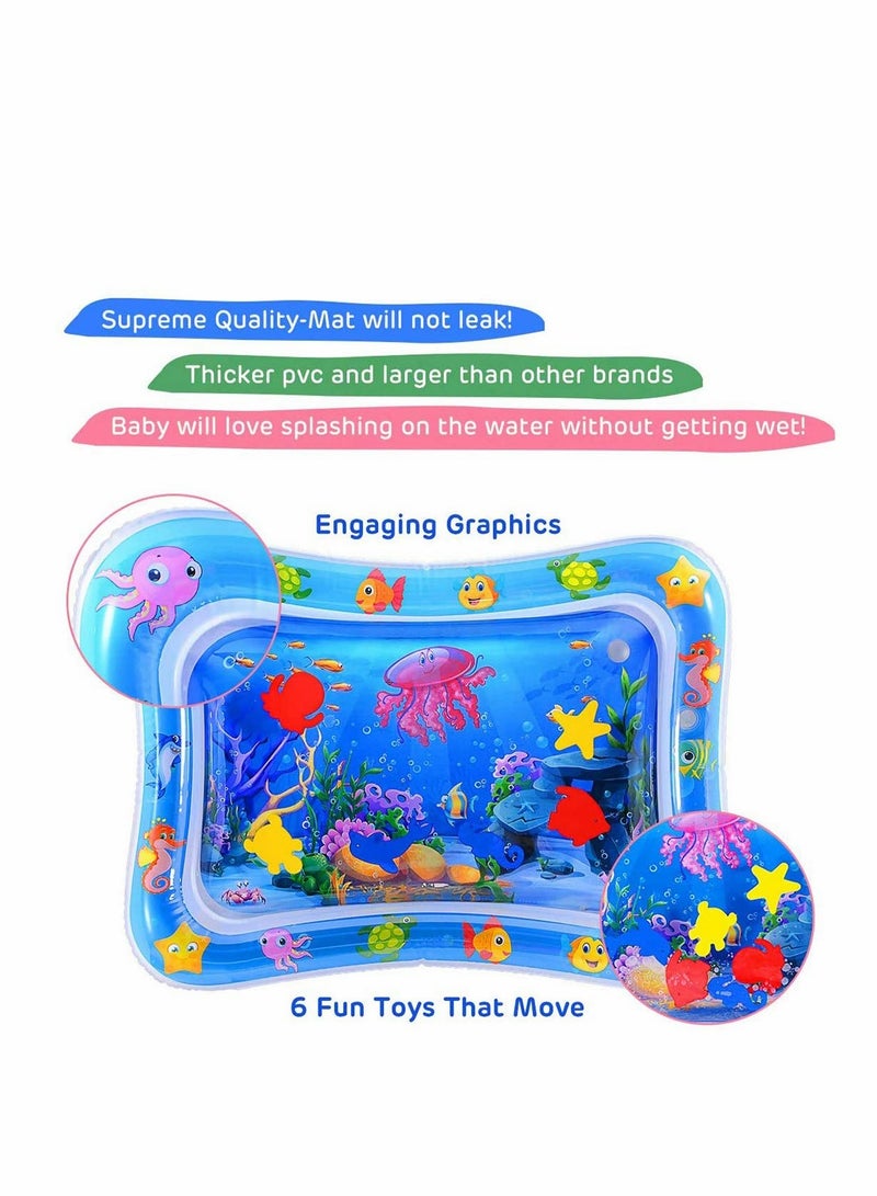 SYOSI Premium Inflatable Tummy Time Water Mat for Infants Toddlers Baby Play Mat Toys The Fun Time Play Activity Center Your Baby's Stimulation Growth - Image 2