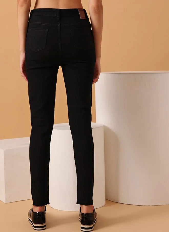 STREET 9 Slim Fit Black Stretchable Jeans for Women