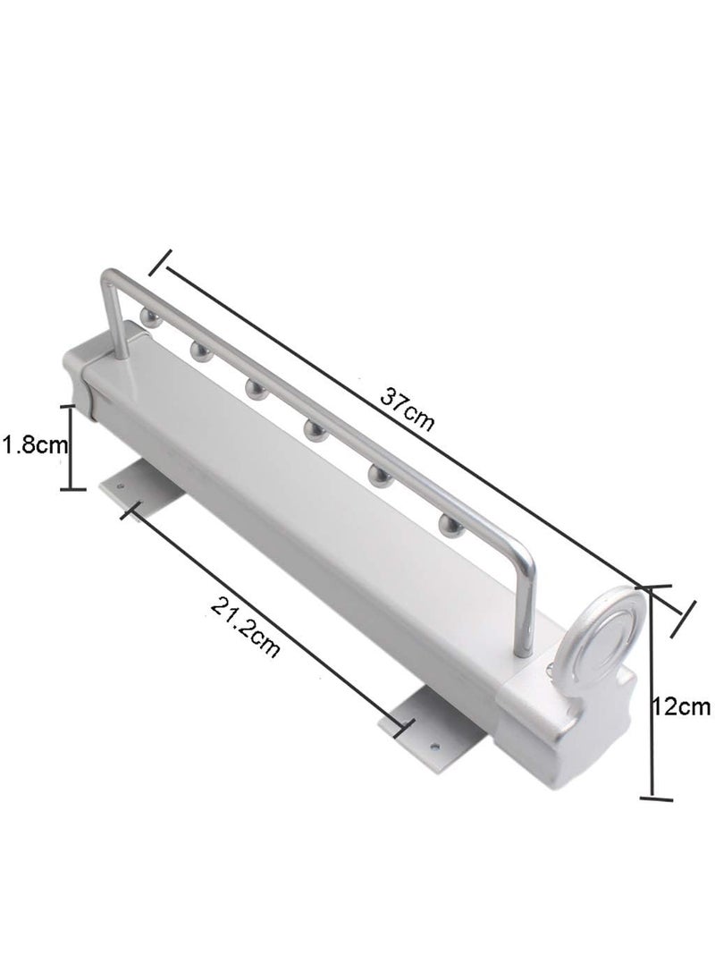 DBR - Pull Out Sliding Clothes Hanger Rack Wardrobe Storage System Cushioning Feature Top Mounted Hangers Color White - Image 1