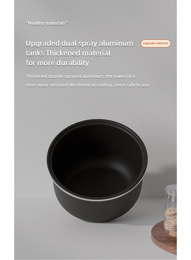 داكس طباخة أرز ذكية سعة 2 لتر مع مؤقت قابل للبرمجة 24 ساعة، طهي دقيق بـ7 مراحل، وعاء مزدوج غير لاصق، متعددة الوظائف مع 10 قوائم مسبقة، خالية من BPA، وظيفة الحفاظ على الدفء، تصميم مدمج للأسر الصغيرة - Image 3