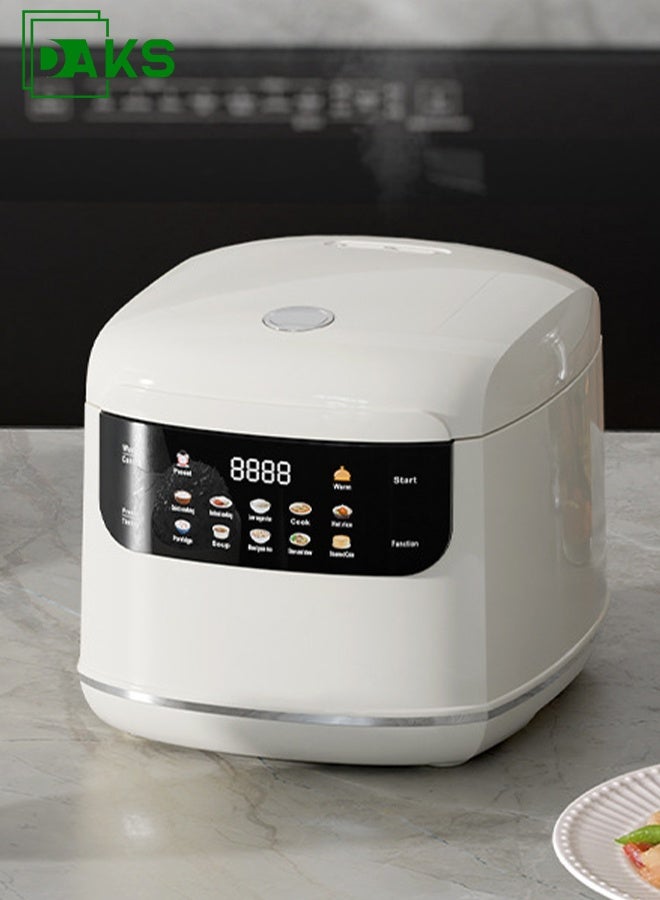 داكس طباخة أرز ذكية سعة 2 لتر مع مؤقت قابل للبرمجة 24 ساعة، طهي دقيق بـ7 مراحل، وعاء مزدوج غير لاصق، متعددة الوظائف مع 10 قوائم مسبقة، خالية من BPA، وظيفة الحفاظ على الدفء، تصميم مدمج للأسر الصغيرة - Image 1